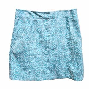 Ann Taylor Turquoise and White Mini Skirt